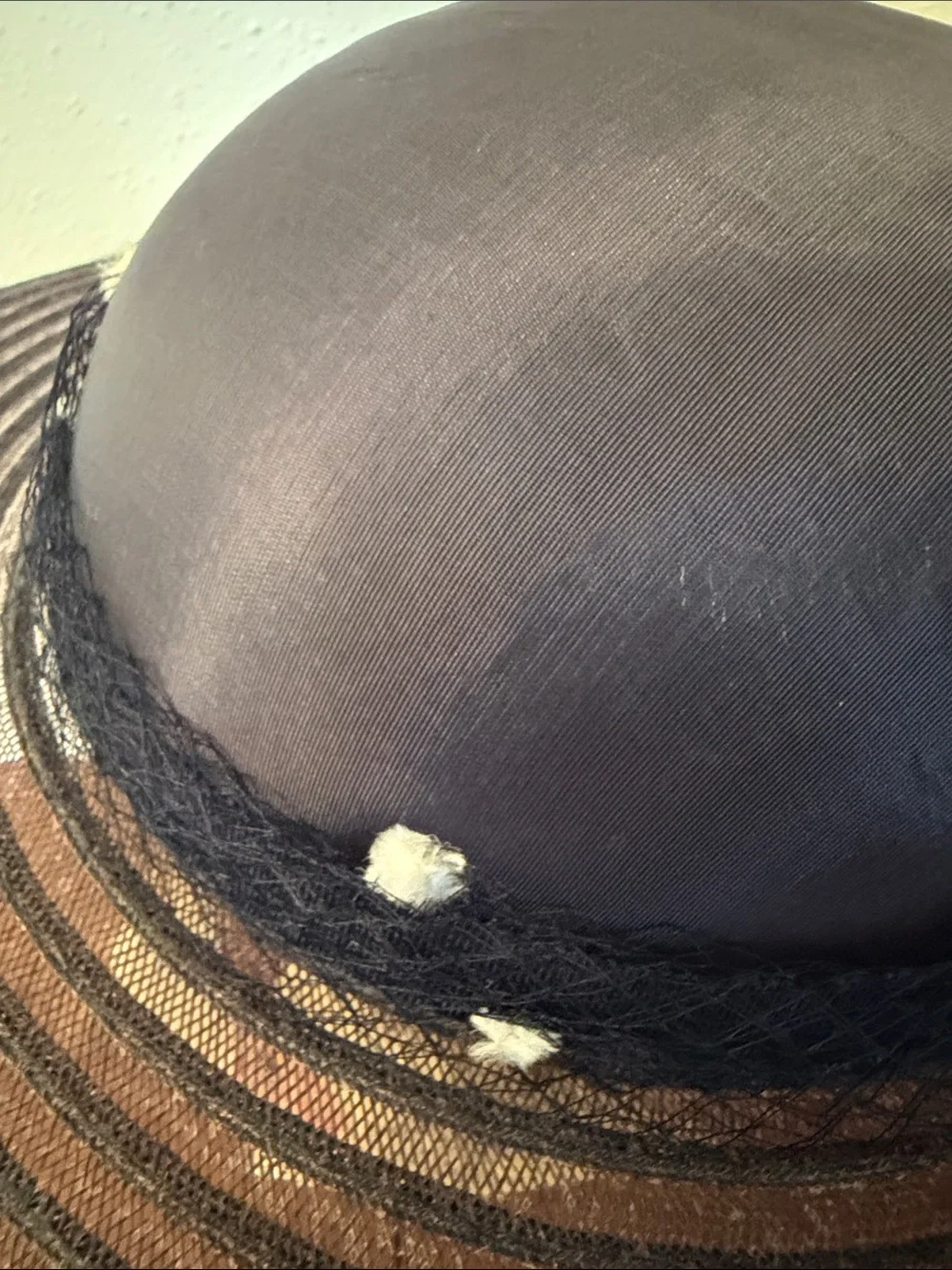 Elegant Women’s Wide-Brim Navy Hat with Decorative Trim Plaza Suite by Betmar